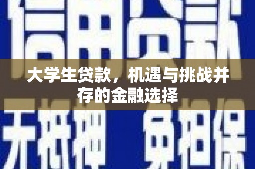 嘉禾大学生贷款，机遇与挑战并存的金融选择