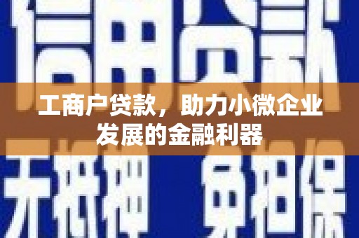 嘉禾工商户贷款，助力小微企业发展的金融利器