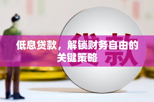 嘉禾低息贷款，解锁财务自由的关键策略