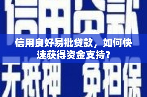 嘉禾信用良好易批贷款，如何快速获得资金支持？