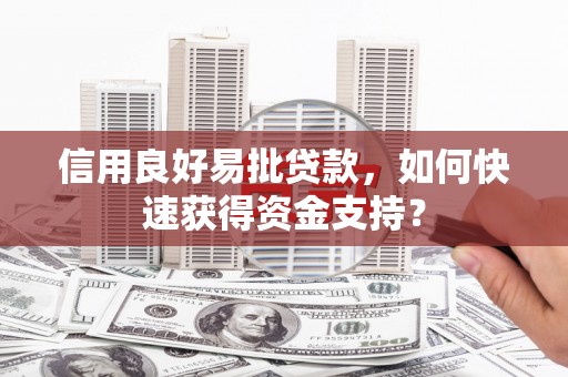 嘉禾信用良好易批贷款，如何快速获得资金支持？