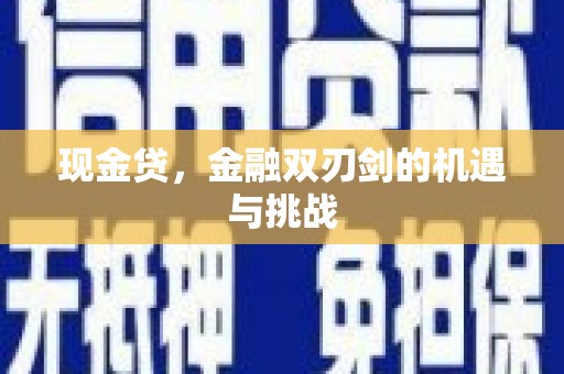 嘉禾现金贷，金融双刃剑的机遇与挑战