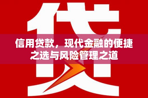 嘉禾信用贷款，现代金融的便捷之选与风险管理之道