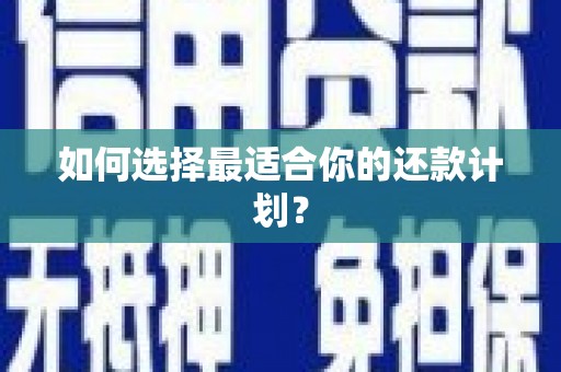嘉禾如何选择最适合你的还款计划？