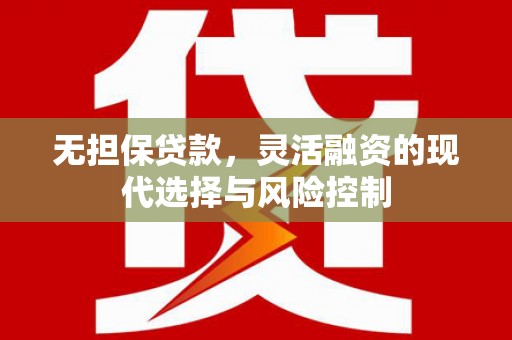 嘉禾无担保贷款，灵活融资的现代选择与风险控制