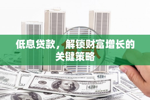 嘉禾低息贷款，解锁财富增长的关键策略