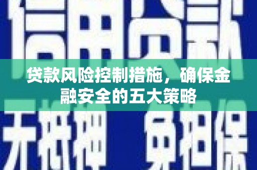 嘉禾贷款风险控制措施，确保金融安全的五大策略