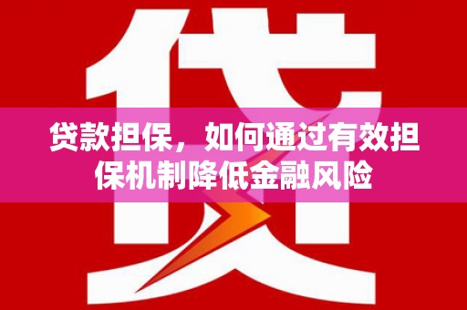 嘉禾贷款担保，如何通过有效担保机制降低金融风险