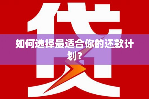 嘉禾如何选择最适合你的还款计划？